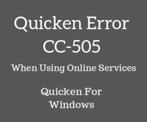 Quicken Error CC-505