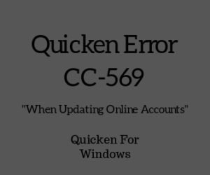 Quicken Error CC-569