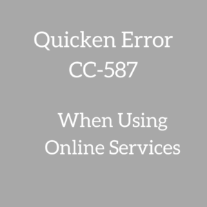 Quicken Error CC-587