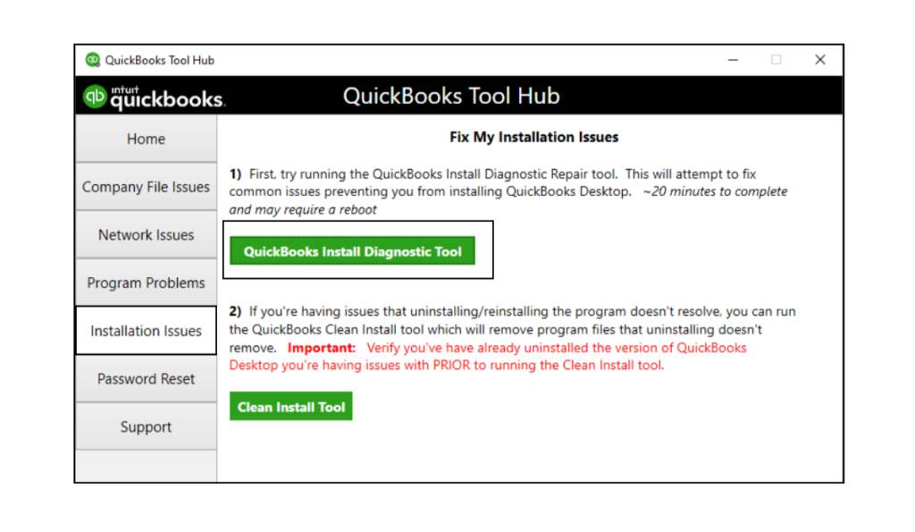 QuickBooks Has Stopped Working - QuickBooks Install Diagnostic Tool